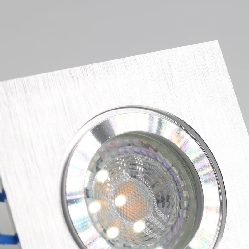 LED Einbaustrahler Star IP44 Warmweiß Neutralweiß Kaltweiß | Extra-flach | Dimmbar | Eckig | Alu gebürstet | inkl. GU10 Fassung | 230V