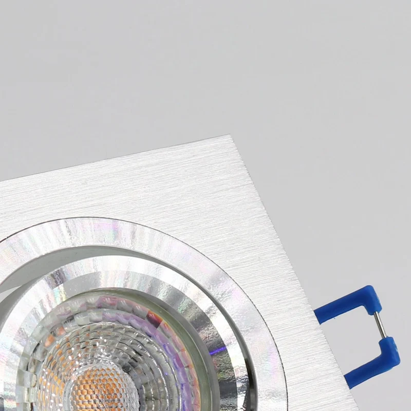 LED Einbaustrahler Star 6.2W Warmweiß | Dimmbar | Eckig | Alu-Silber-Gebürstet | inkl. GU10 Fassung | 230V