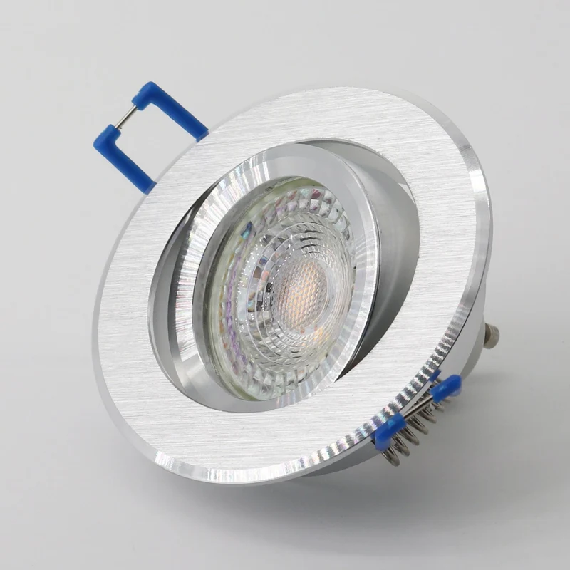 LED Einbaustrahler Star | Warmweiß | Rund | Alu-Silber-Gebürstet | inkl. GU10 Fassung | 230V