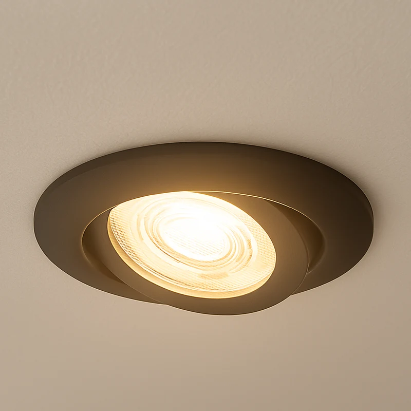 LED Einbaustrahler Extra-Flach | 5W Warmweiß | Lochmaß Ø68mm | Schwarz | Dimmbar | 230V