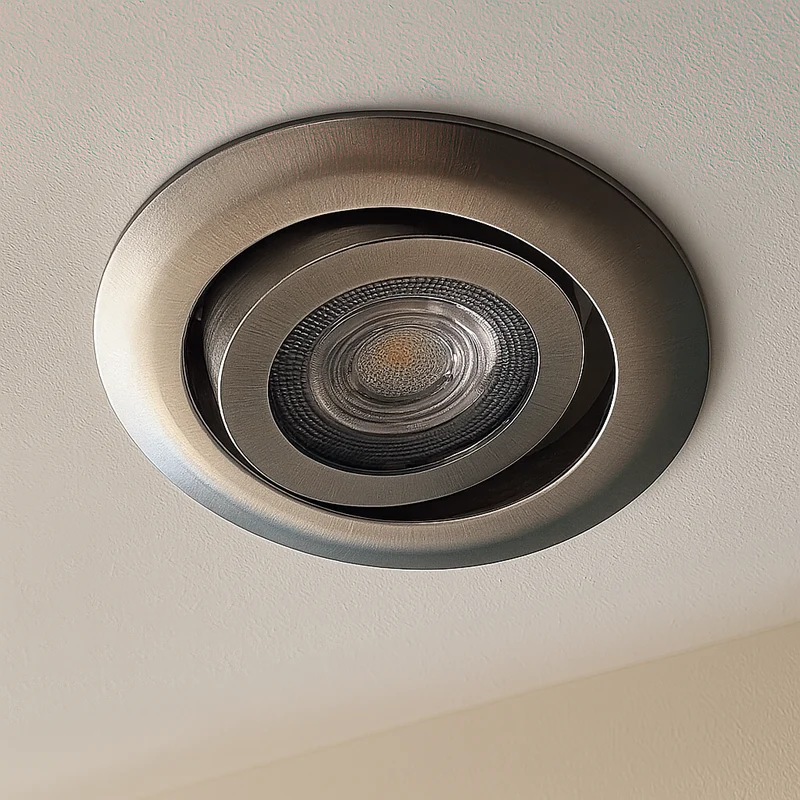 LED Einbaustrahler Extra-Flach | 5W Warmweiß | Lochmaß Ø68mm | Matt-Chrom | Dimmbar | 230V