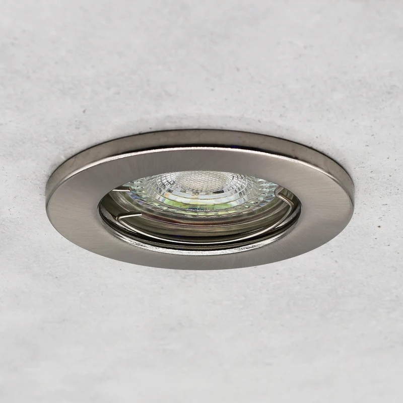 LED Einbaustrahler Decoro | 7W Ra95+ | Warmweiß | Dimmbar | starr | Rund | Matt-Chrom | inkl. GU10 Fassung | 230V
