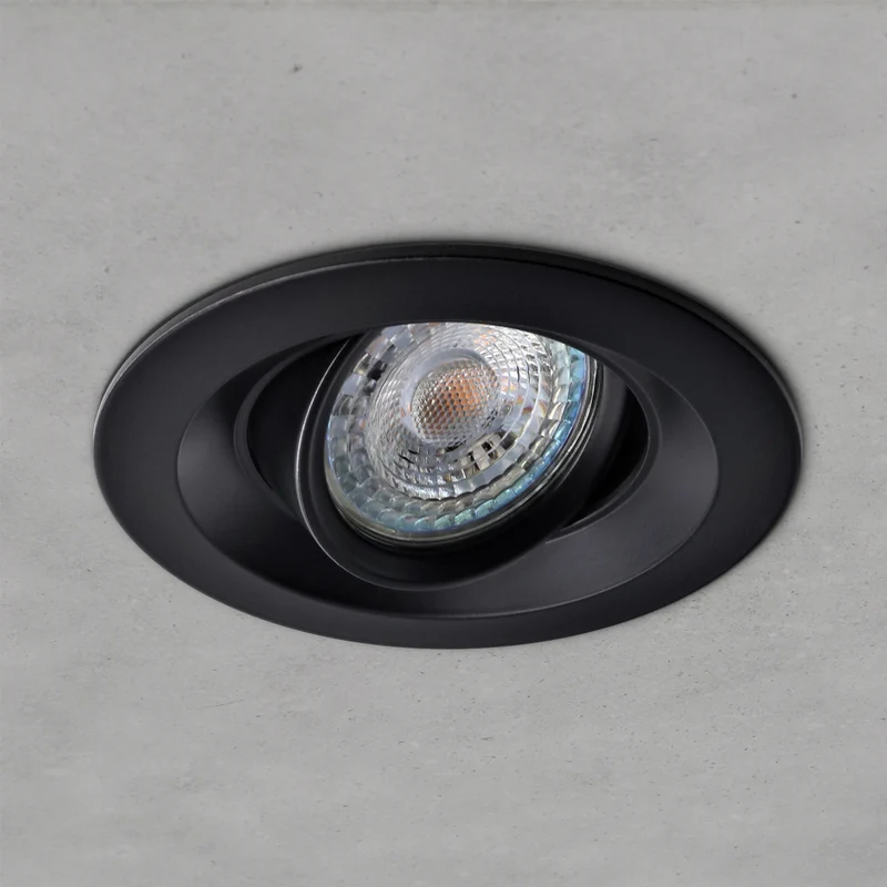 Einbaustrahler Sonya | Rund | aus Aluminium | Schwarz | Ø99mm | inkl. GU10 Fassung 230V | extra-flach | dimmbar