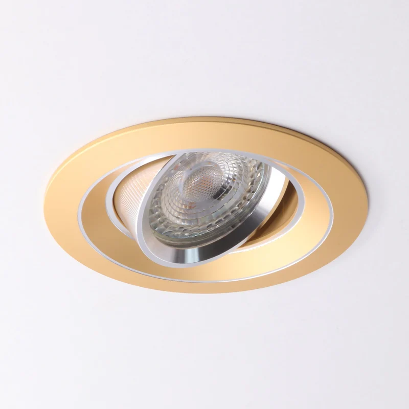 Einbaustrahler Sonya | Rund | aus Aluminium | Gold | Ø99mm | inkl. GU10 Fassung 230V | extra-flach | dimmbar