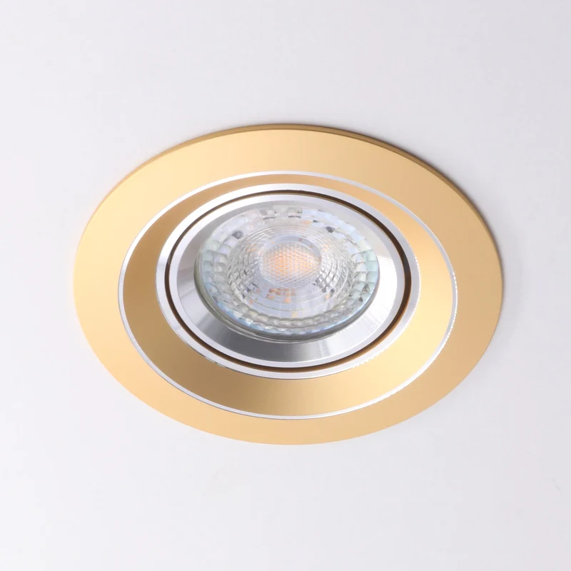 Einbaustrahler Sonya | Rund | aus Aluminium | Gold | Ø99mm | inkl. GU10 Fassung 230V | extra-flach | dimmbar