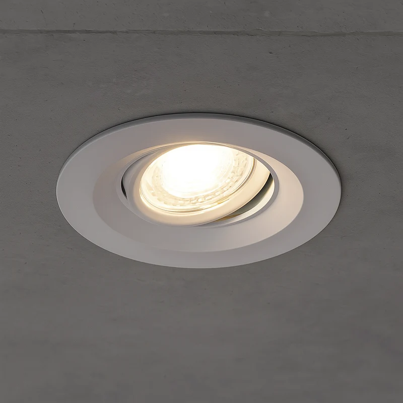 Einbaustrahler Sonya | Rund | Aluminium | schwenkbar | energiesparend | umweltfreundlich | Weiß | Ø99mm | inkl. GU10 Fassung | 230V | extra-flach | dimmbar
