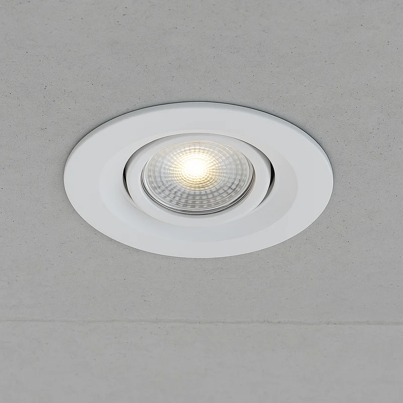 Einbaustrahler Sonya | Rund | Aluminium | schwenkbar | energiesparend | umweltfreundlich | Weiß | Ø99mm | inkl. GU10 Fassung | 230V | extra-flach | dimmbar