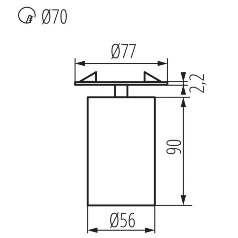 LED Einbaustrahler | Rund | Aluminium | Ø77mm | IP20 | inkl. GU10 Fassung | 230V | Dimmbar