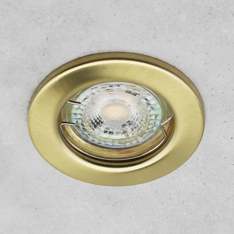 LED Einbaustrahler Decoro | 7W Ra95+ | Warmweiß | Dimmbar | starr | Rund | Matt-Messing | inkl. GU10 Fassung | 230V