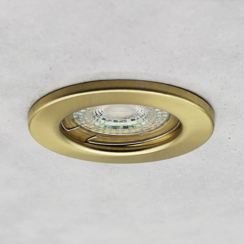LED Einbaustrahler Decoro | 7W Ra95+ | Warmweiß | Dimmbar | starr | Rund | Matt-Messing | inkl. GU10 Fassung | 230V
