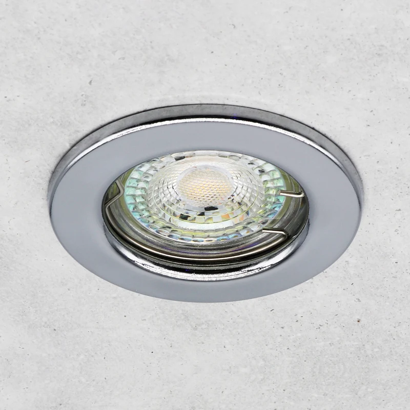 LED Einbaustrahler Decoro | 7W Ra95+ | Dimmbar | starr | Rund | Chrom | Warmweiß | inkl. GU10 Fassung | 230V