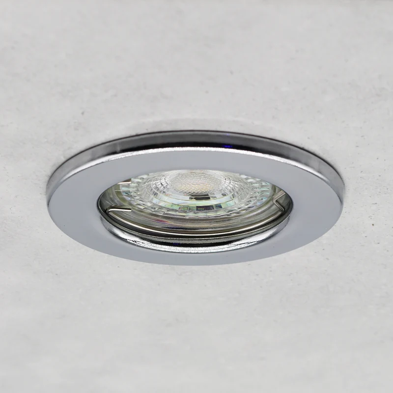 LED Einbaustrahler Decoro | 7W Ra95+ | Dimmbar | starr | Rund | Chrom | Warmweiß | inkl. GU10 Fassung | 230V