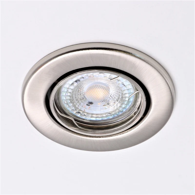 LED Einbaustrahler Decoro | schwenkbar | 7W Ra95+ | Warmweiß | Dimmbar | Rund | Matt-Chrom | inkl. GU10 Fassung | 230V