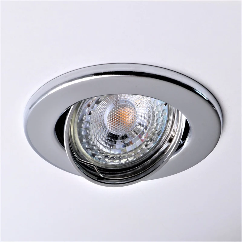 LED Einbaustrahler Decoro | schwenkbar | 7W Ra95+ | Warmweiß | Dimmbar | Rund | Chrom | inkl. GU10 Fassung | 230V