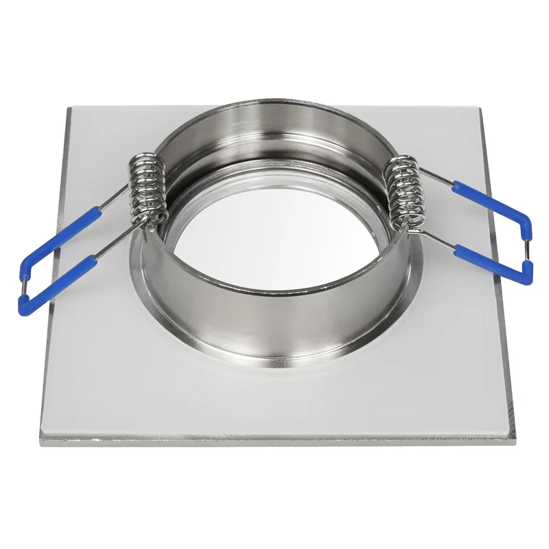 LED Einbaustrahler für außen und innen | Eckig 90mm x 90mm | Aluminium | IP44 | inkl. GU10 Fassung 230V | extra-flach | dimmbar
