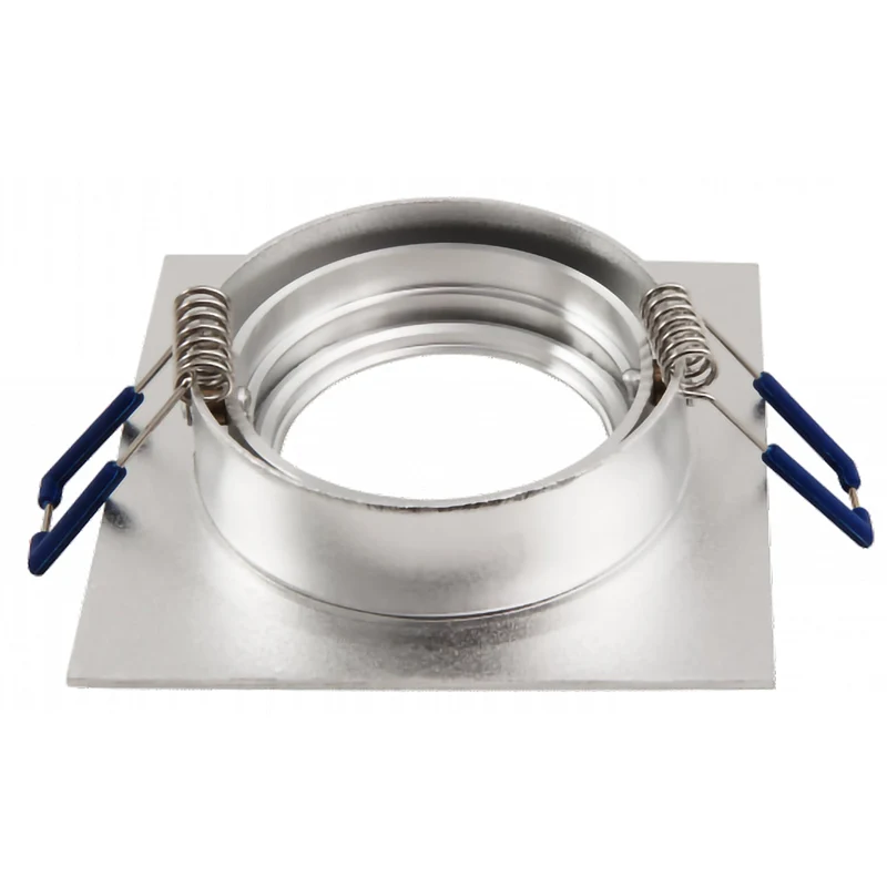 LED Einbaustrahler für außen und innen | Eckig 90mm x 90mm | Aluminium | IP44 | inkl. GU10 Fassung 230V | extra-flach | dimmbar