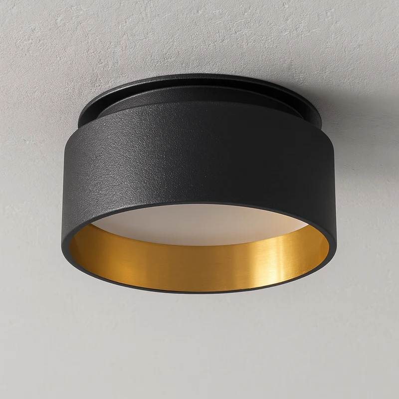 LED Einbaustrahler Oviedo aus Aluminium | Rund | Weiß-Gold u. Schwarz-Gold | IP20 | inkl. GU10 Fassung | 230V 12V | Top Qualität | extra-flach | dimmbar