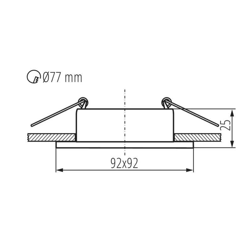 Einbaustrahler aus Aluminum Weiß Eckig mit leuchtendem Ring inkl. GU10 Fassung 230V | extra-flach | dimmbar