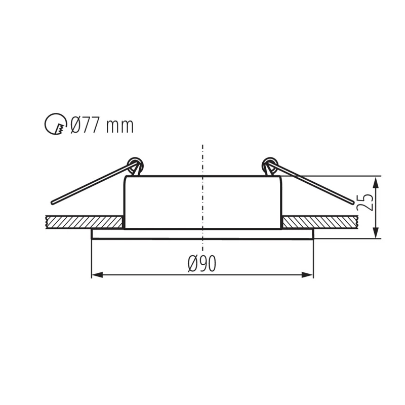 Einbaustrahler aus Aluminum Weiß + Weiß Rund mit leuchtendem Ring inkl. GU10 Fassung 230V | extra-flach | dimmbar