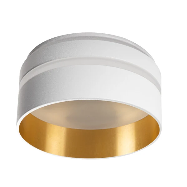 LED Einbaustrahler Oviedo aus Aluminium | Rund | Schwarz-Gold oder Weiß-Gold | IP20 | inkl. GU10 Fassung | 230V | extra-flach | dimmbar