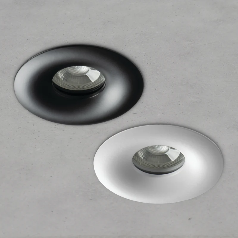 Einbaustrahler aus Aluminium Rund Weiß Schwarz Ø90mm inkl. GU10 Fassung 230V | extra-flach | dimmbar