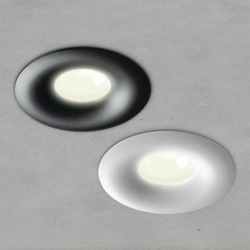 Einbaustrahler aus Aluminium Rund Weiß Schwarz Ø90mm inkl. GU10 Fassung 230V | extra-flach | dimmbar