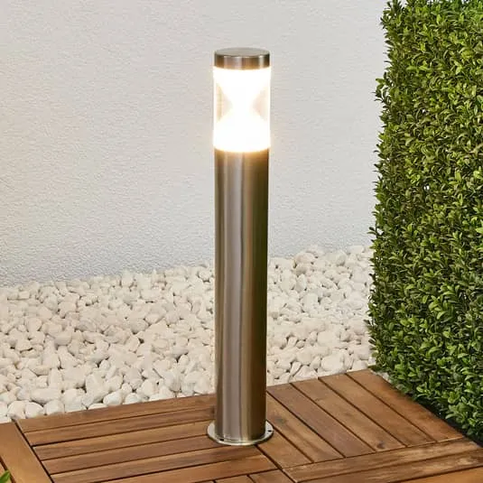 B-Ware Lindby Fabrizio LED-Wegeleuchte Wegelampe Lampe Leuchte aus Edelstahl silber
