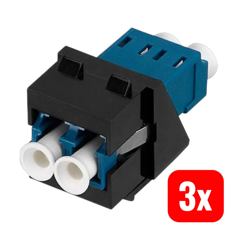 3x B-Ware Rutenbeck LWL Modul Keystone Einsatz Glasfaser Singlemode OS2 Blau LC 3 STÜCK