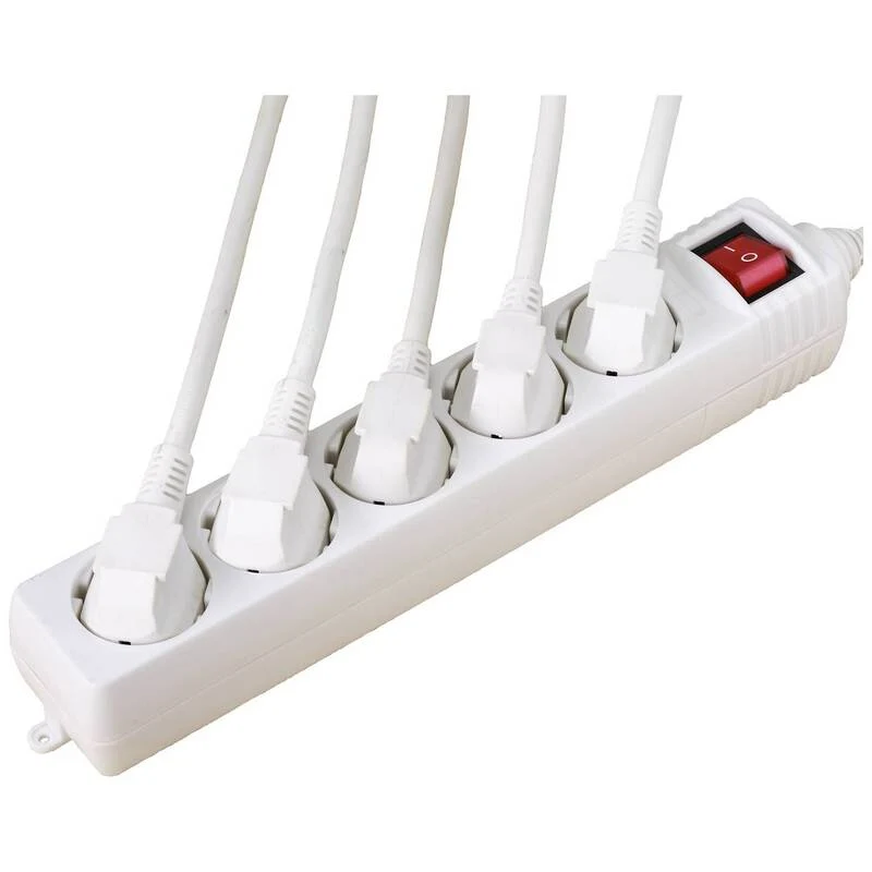 50x B-Ware Sygonix Steckdosenleiste Steckdosen Steckleiste mit Schalter 5fach Weiß 50 STÜCK