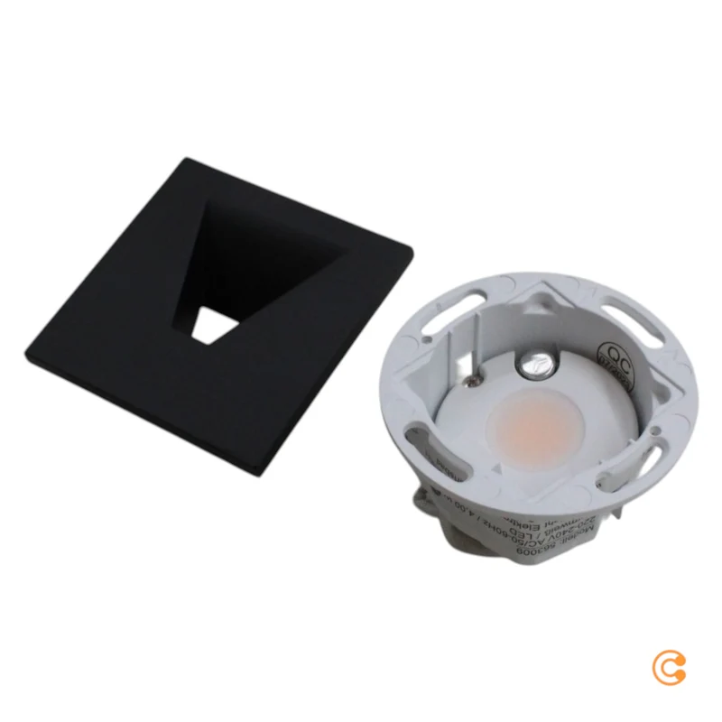 B-Ware Deko Light Set Alwaid 2 Grundmodul Leuchte Modul Abdeckung eckig schwarz