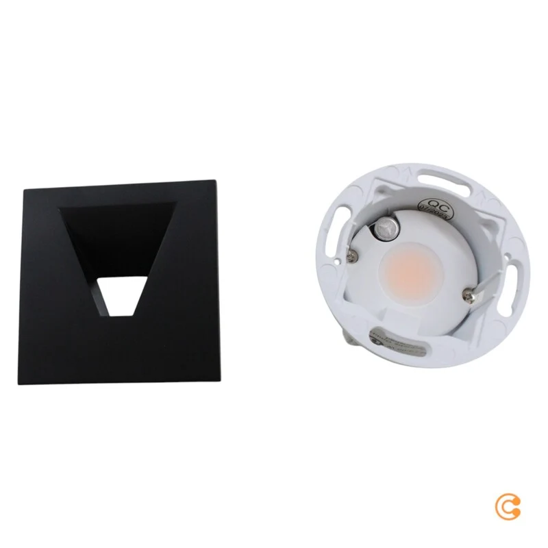 B-Ware Deko Light Set Alwaid 2 Grundmodul Leuchte Modul Abdeckung eckig schwarz