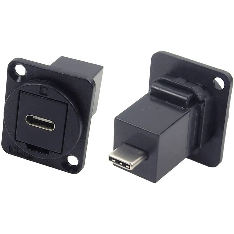 B-Ware Cliff Adapter Buchse XLR USB-C Adapter Einbau Schwarz Kunststoff RoHS 4 Stück