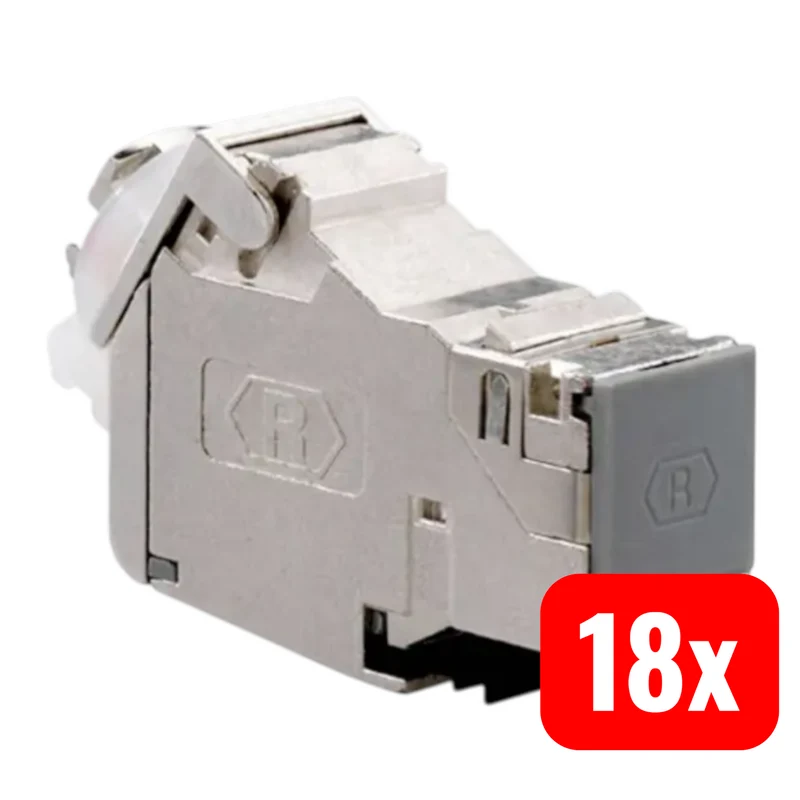 B-Ware Rutenbeck Kupplung Adapter UM-Cat.6A iso A Modular Ethernet Schwarz 18 STÜCK