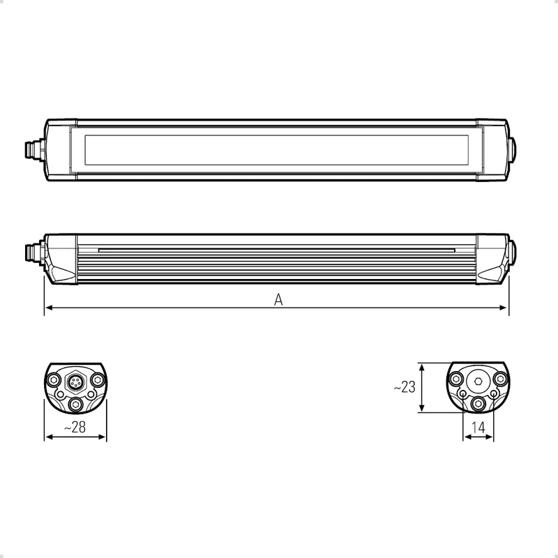 B-Ware LED2WORK Maschinenleuchte Lichtleiste LED Arbeitsleuchte RGBW 870mm IO-Link