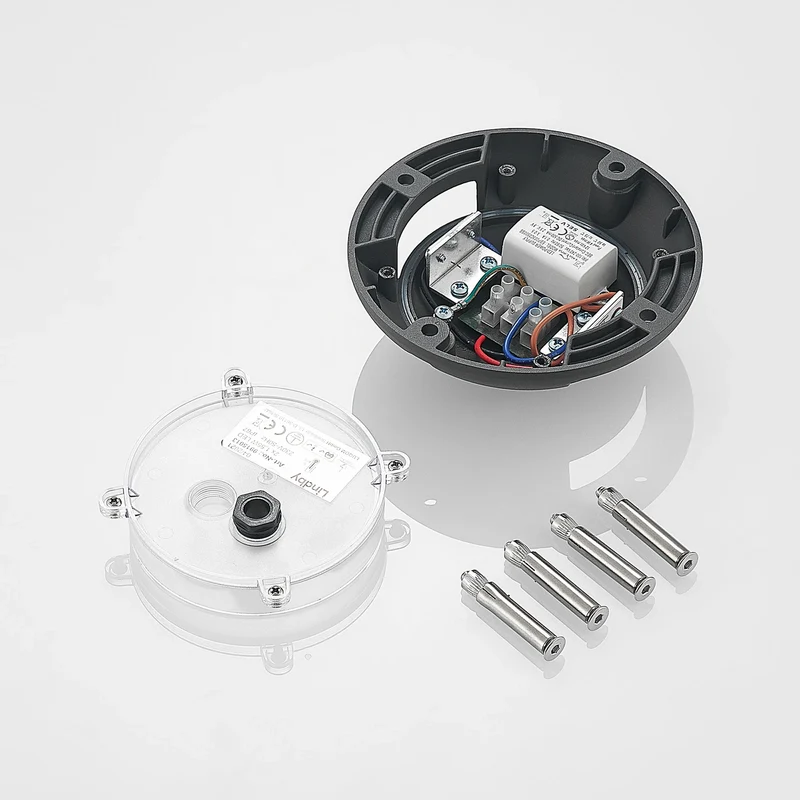 B-Ware Lindby Bodenstrahler Wegeleuchte LED Strahler dunkelgrau Aluminium Kunststoff