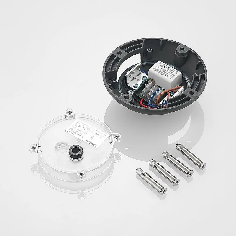 B-Ware Lindby Bodenstrahler Wegeleuchte LED Strahler dunkelgrau Aluminium Kunststoff
