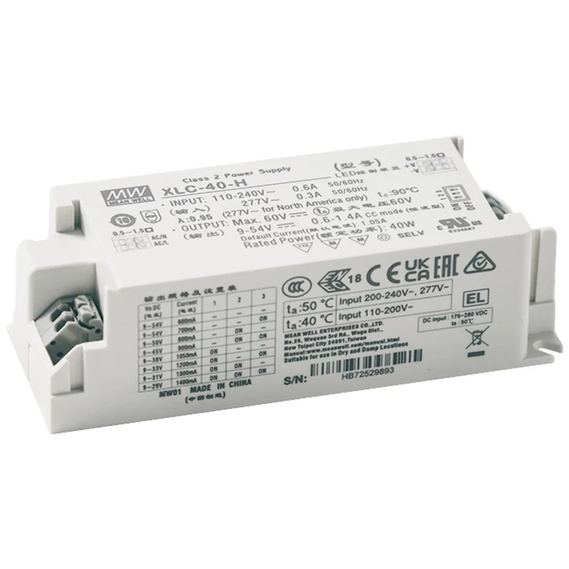 B-Ware Mean Well LED Treiber Netzteil XLC-40-H LED Stromversorgung 40W 9-54V 1St