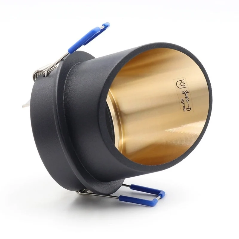 LED Einbaustrahler inkl. GU10 Fassung | Rund | Aluminium | Schwarz + Gold | 230V | extra-flach | dimmbar