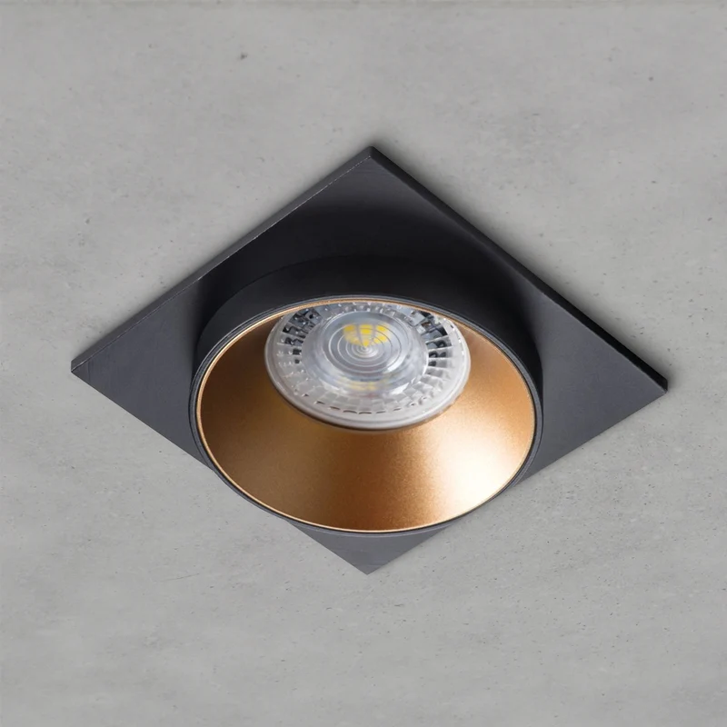 Einbaustrahler B/G/B aus Aluminium Eckig 92mm x 92mm IP20 inkl. GU10 Fassung 230V | extra-flach | dimmbar