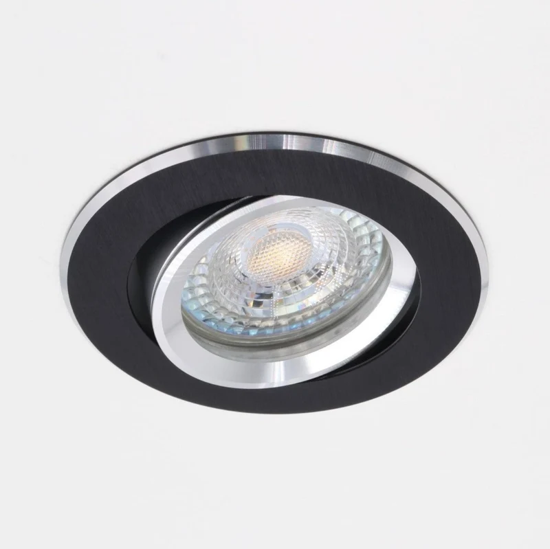 LED Einbaustrahler | Rund | Aluminium | Ø82mm | IP20 | GU5.3 ink. GU10 Fassung | 12V 230V | extra-flach | dimmbar