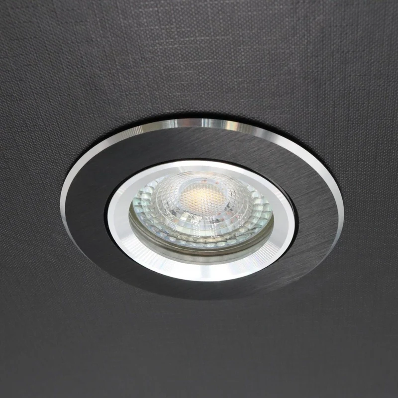 LED Einbaustrahler | Rund | Aluminium | Ø82mm | IP20 | GU5.3 ink. GU10 Fassung | 12V 230V | extra-flach | dimmbar