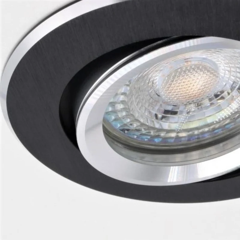 LED Einbaustrahler | Rund | Aluminium | Ø82mm | IP20 | GU5.3 ink. GU10 Fassung | 12V 230V | extra-flach | dimmbar