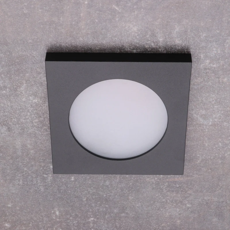 LED Einbaustrahler | Außenbereich & Badezimmer | IP44 | Eckig | Aluminium | 80mm x 80mm | inkl GU10 Fassung | 230V 12V | extra-flach | dimmbar
