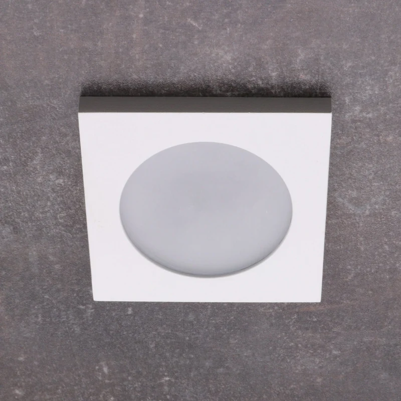 LED Einbaustrahler | Außenbereich & Badezimmer | IP44 | Eckig | Aluminium | 80mm x 80mm | inkl GU10 Fassung | 230V 12V | extra-flach | dimmbar