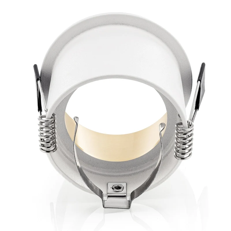 LED Einbaustrahler | Rund | Aluminium | Weiß + Gold | inkl. GU10 Fassung | 230V/12V | SPAG D W/G | extra-flach | dimmbar