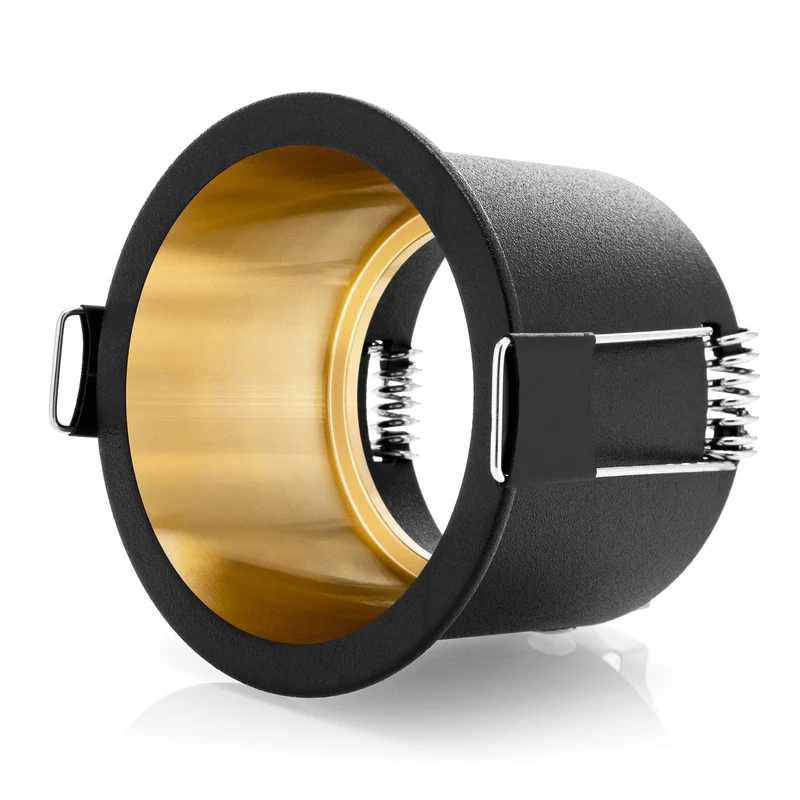 LED Einbaustrahler | Rund | Aluminium | Schwarz & Gold | inkl. GU10 Fassung | 230V 12V | extra-flach | dimmbar