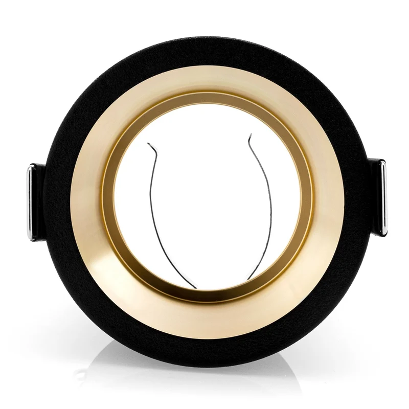 LED Einbaustrahler | Rund | Aluminium | Schwarz & Gold | inkl. GU10 Fassung | 230V 12V | extra-flach | dimmbar