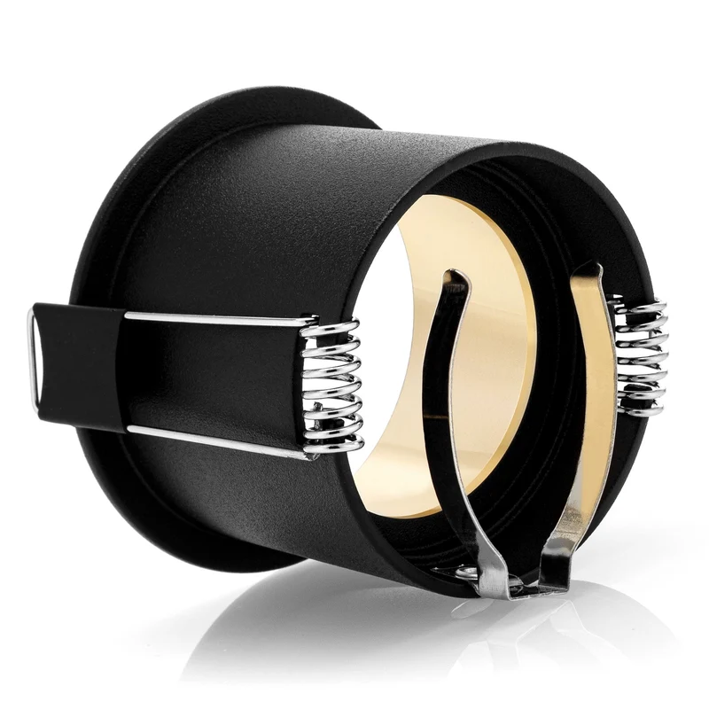 LED Einbaustrahler | Rund | Aluminium | Schwarz & Gold | inkl. GU10 Fassung | 230V 12V | extra-flach | dimmbar