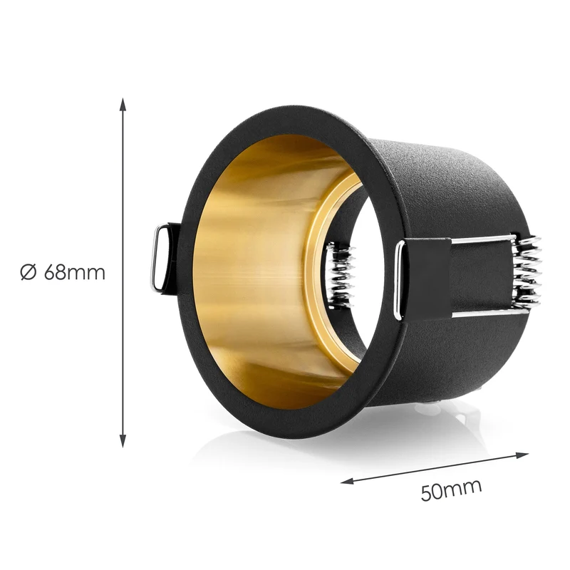 LED Einbaustrahler | Rund | Aluminium | Schwarz & Gold | inkl. GU10 Fassung | 230V 12V | extra-flach | dimmbar