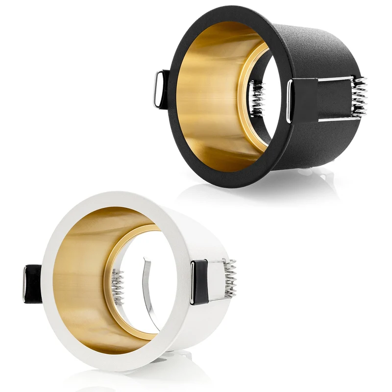 LED Einbaustrahler | Rund | Aluminium | Schwarz & Gold | inkl. GU10 Fassung | 230V 12V | extra-flach | dimmbar